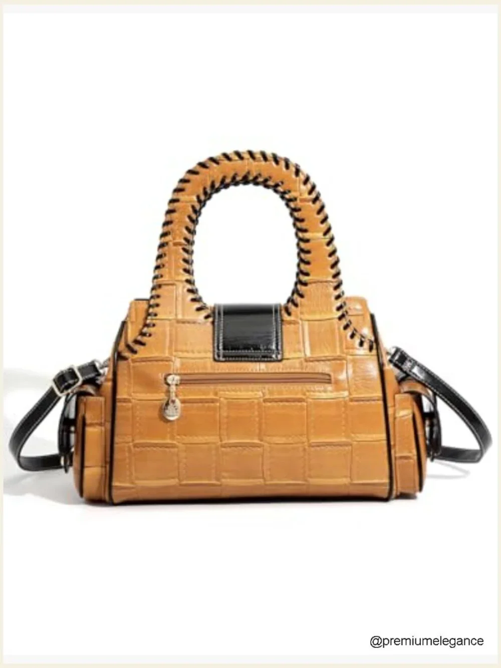 Faux Leather Satchel & Wallet Set - Adjustable Crossbody
